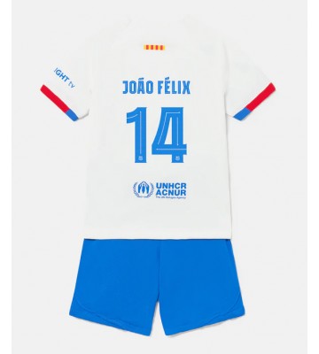 Barcelona Joao Felix #14 Replika Babytøj Udebanesæt Børn 2023-24 Kortærmet (+ Korte bukser)